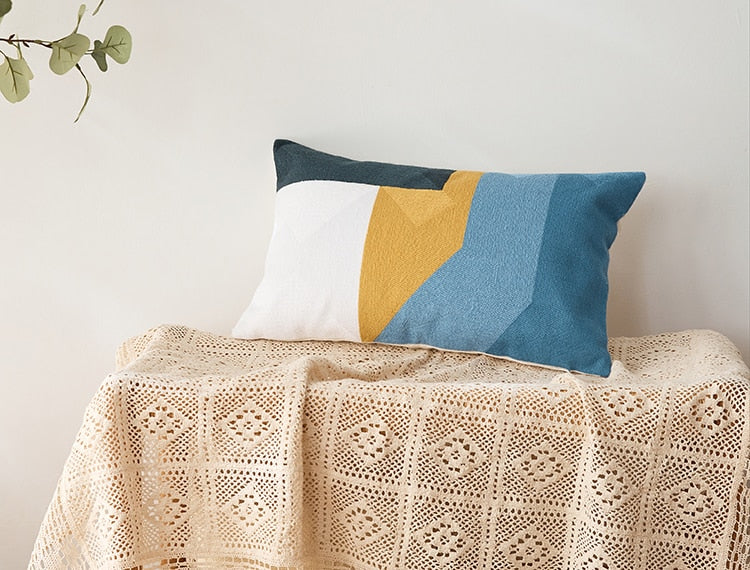 Modern Geometric Lumbar Pillow 12x20 inch