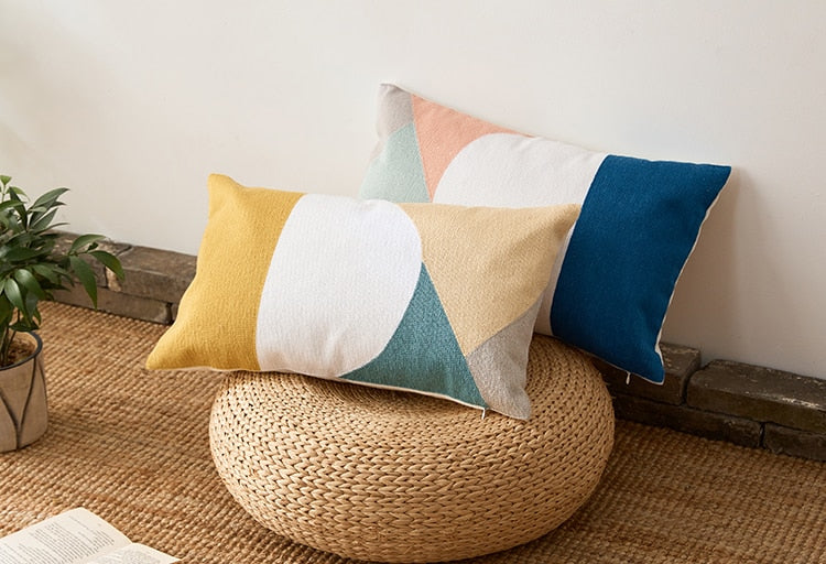 Modern Geometric Lumbar Pillow 12x20 inch