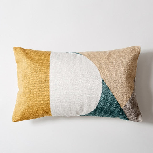 Modern Geometric Lumbar Pillow 12x20 inch