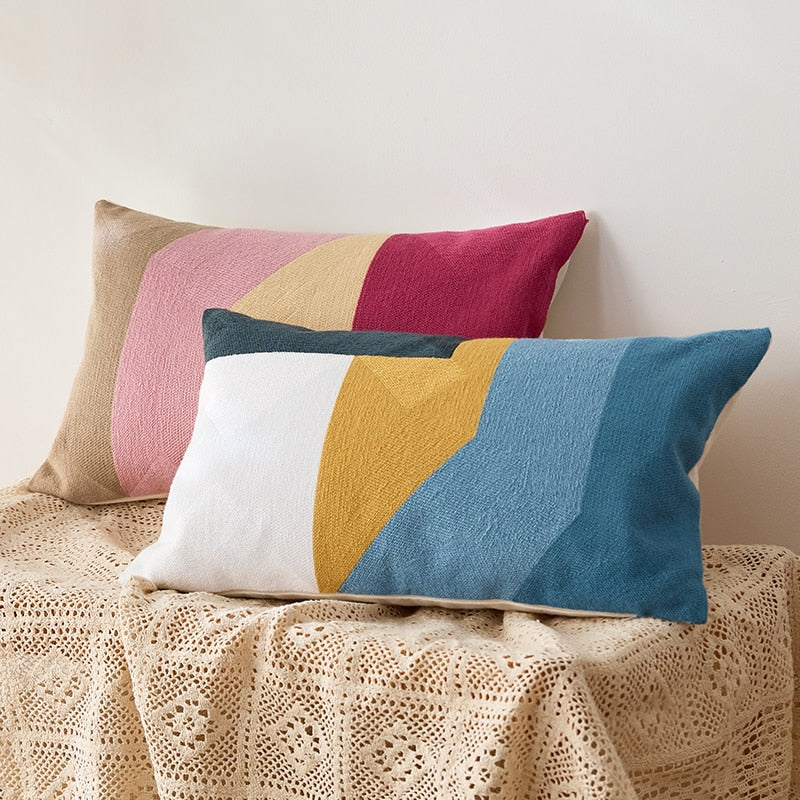 Modern Geometric Lumbar Pillow 12x20 inch