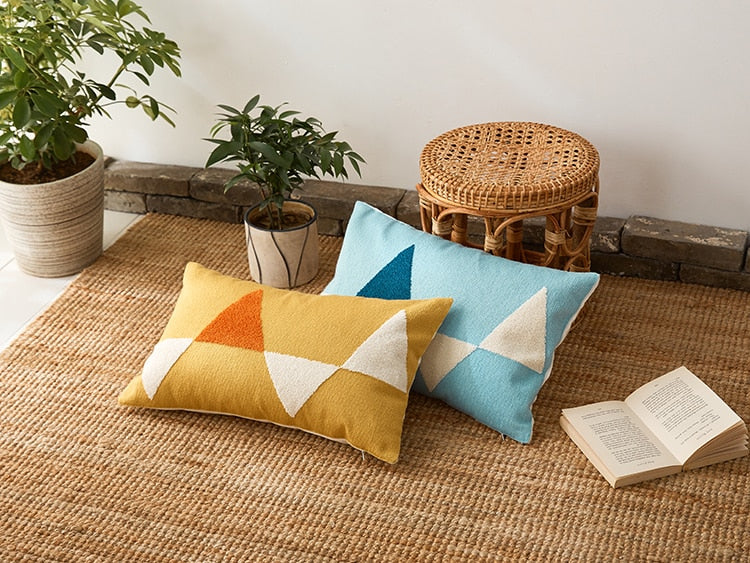 Modern Geometric Lumbar Pillow 12x20 inch