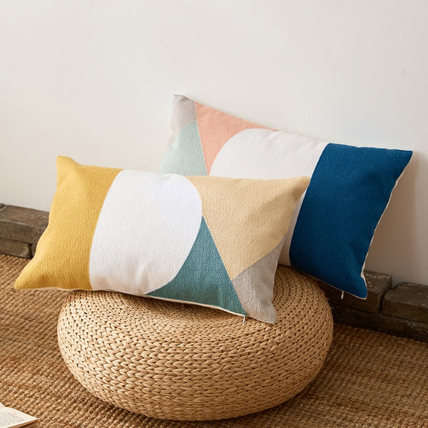 Modern Geometric Lumbar Pillow 12x20 inch