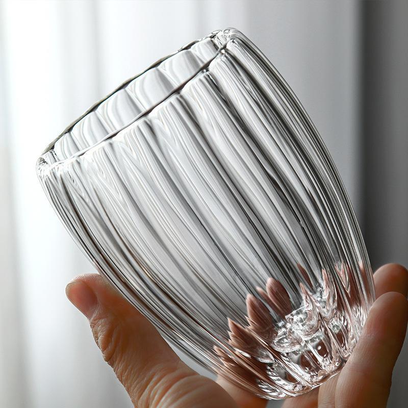 Transparent Drinkware Cup double layer ripple texture