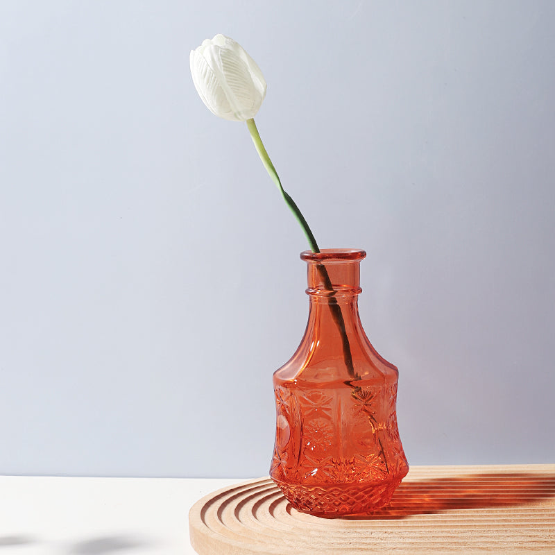 Flower Glass Vase with Unique Designs for Table Decoration