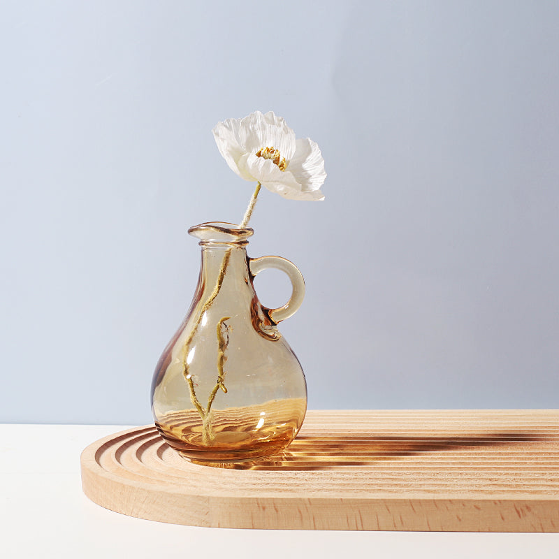 Flower Glass Vase with Unique Designs for Table Decoration