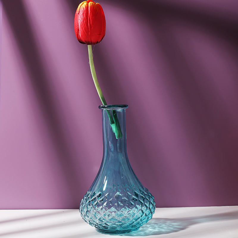 Flower Glass Vase with Unique Designs for Table Decoration