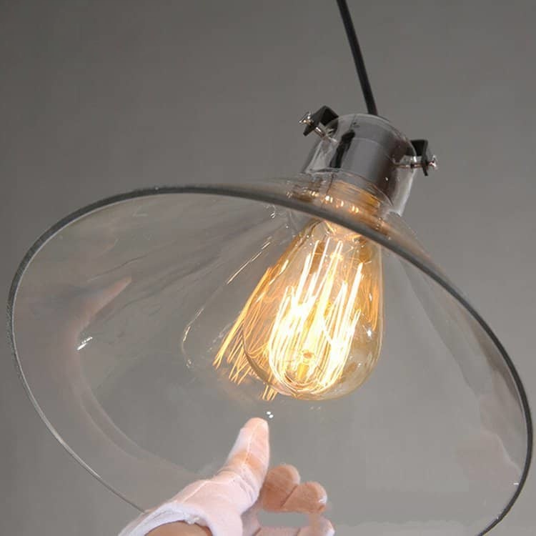 Funnel Design Clear Glass Pendant Lamp