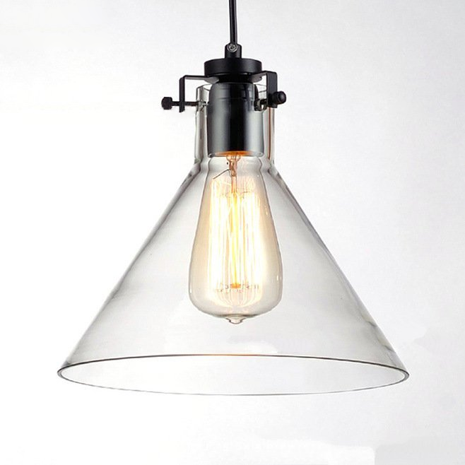 Funnel Design Clear Glass Pendant Lamp