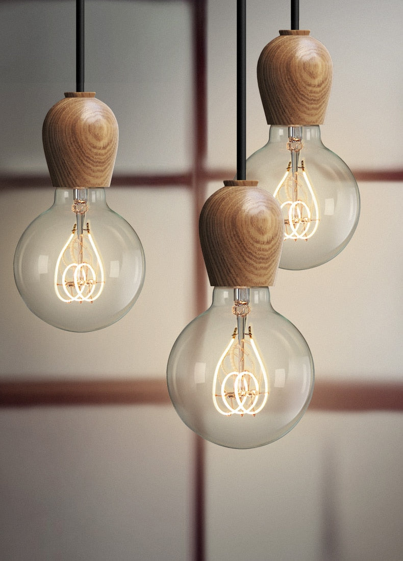 Wooden Retro Pendant Lamp 