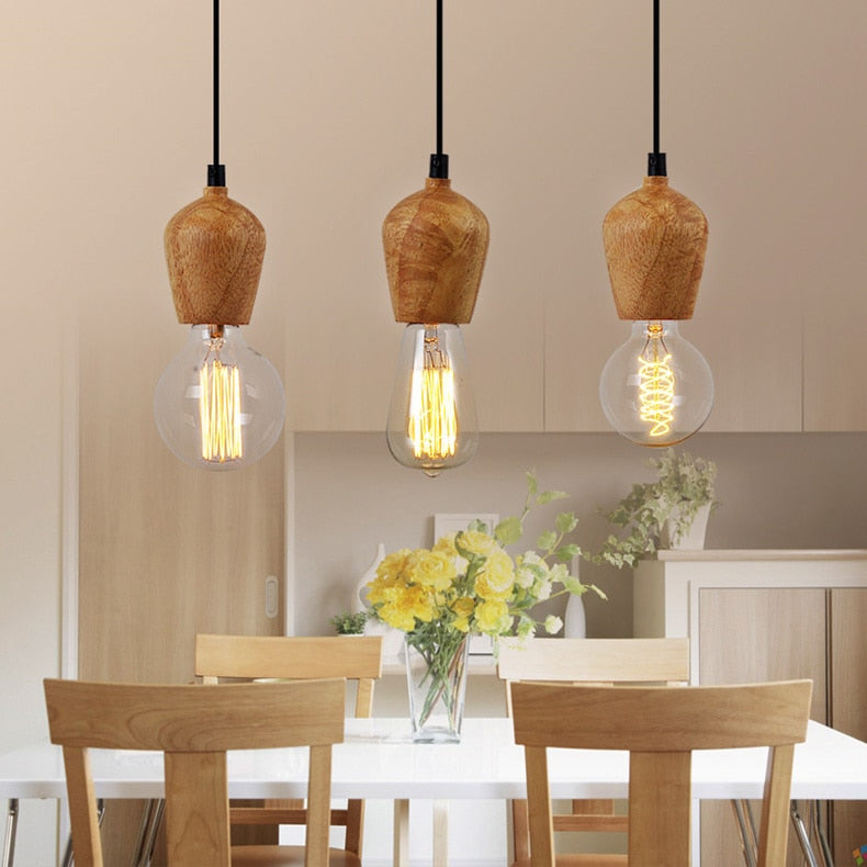 Wooden Retro Pendant Lamp 