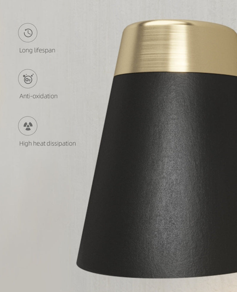 Luxury LED Warm White Light Color in Black and Golden Wall Lamp 