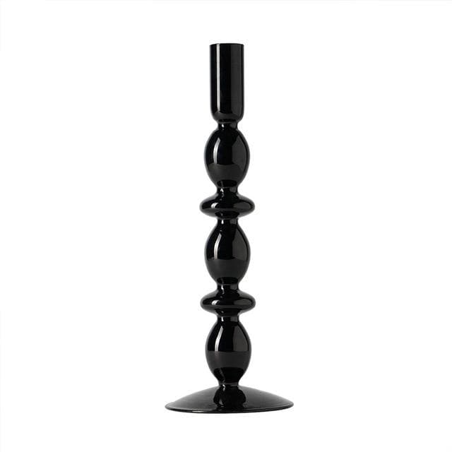 Geometric Black Eco-friendly blown glass candle holder