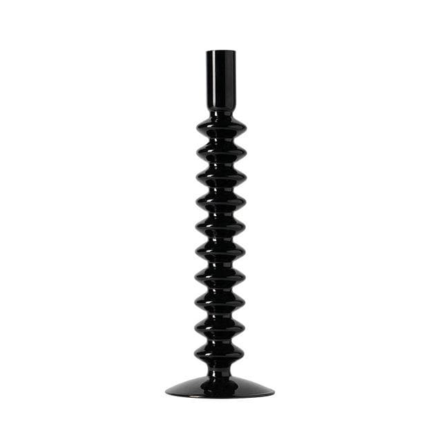 Geometric Black Eco-friendly blown glass candle holder