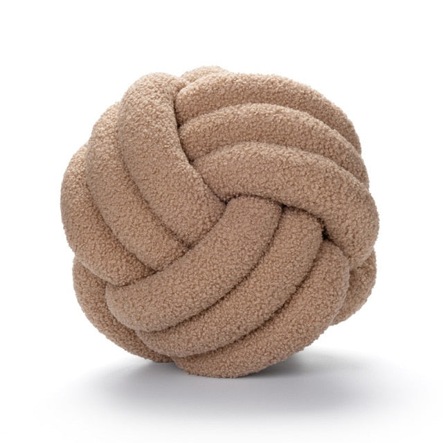 Round Khaki Knot Cushion