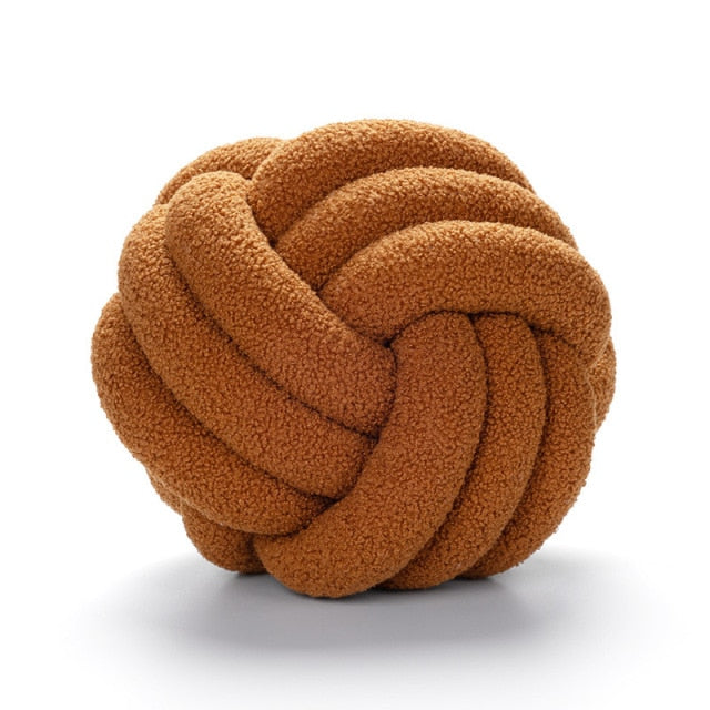 Round Brown Knot Cushion