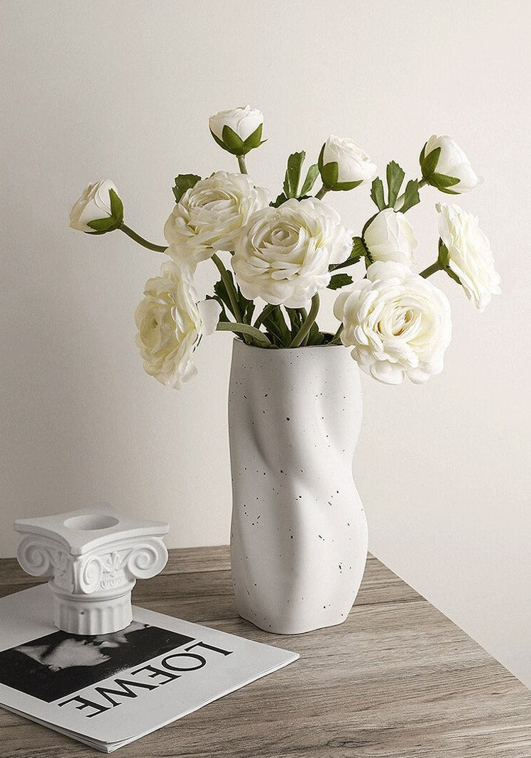 Twisted Ceramic Flower Vase