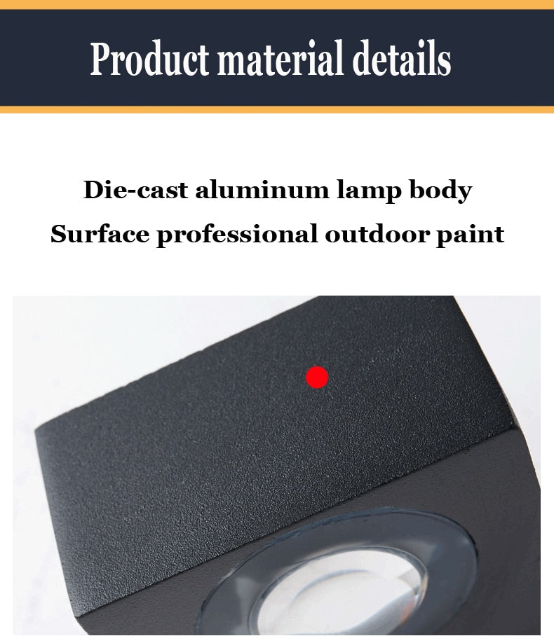 UFO Black Box Waterproof Wall Lamp