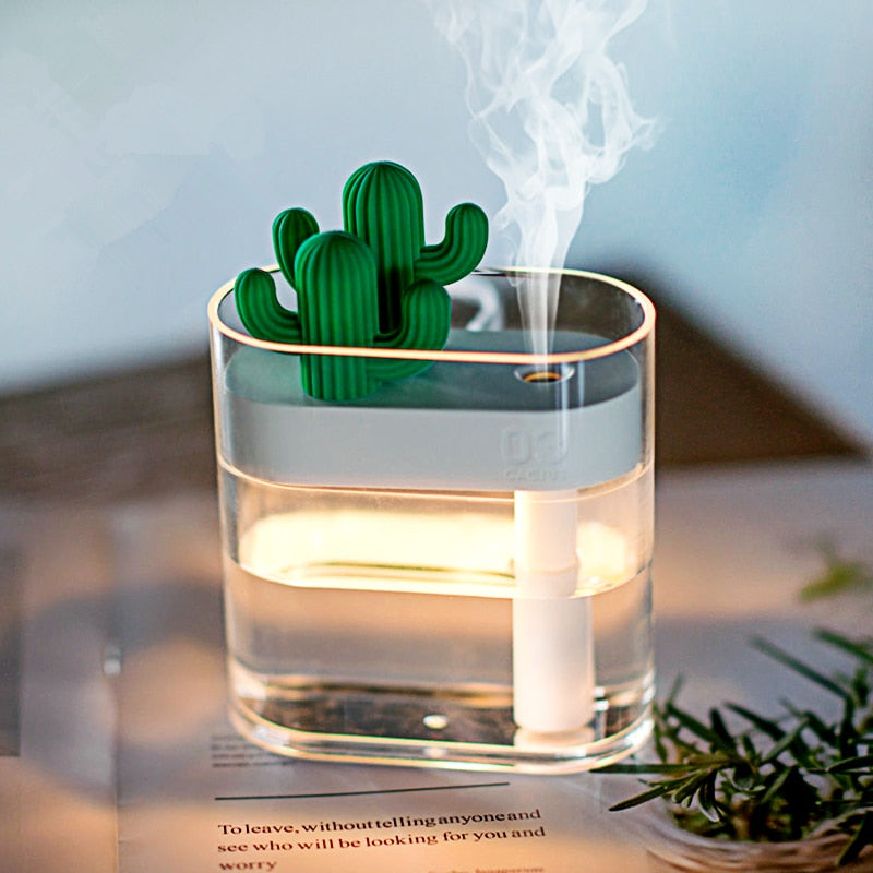 Clear Ultrasonic Cactus Essential Oil Aroma Diffuser