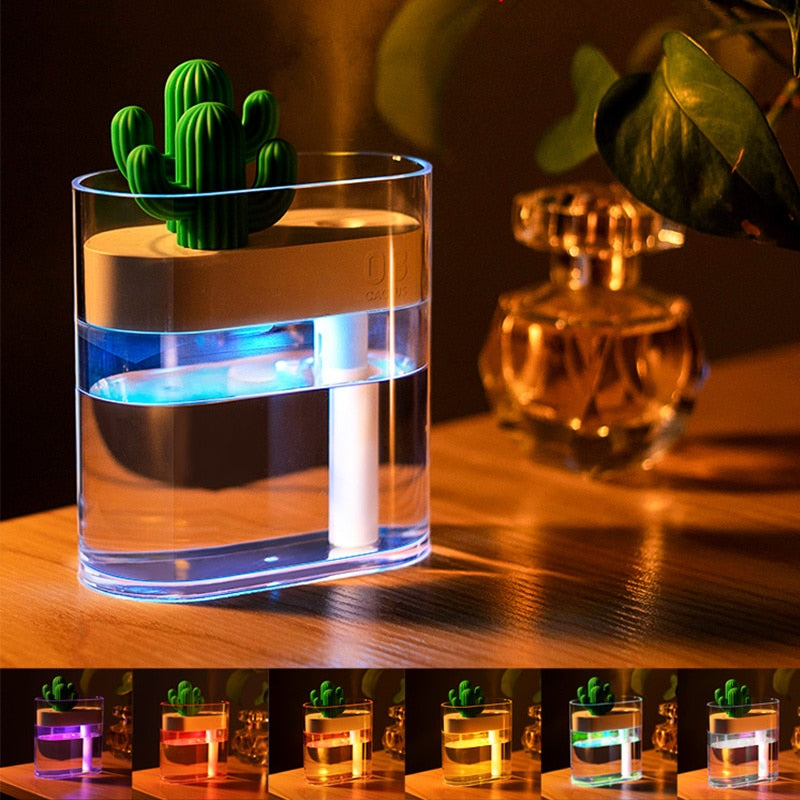 Clear Ultrasonic Cactus Essential Oil Aroma Diffuser