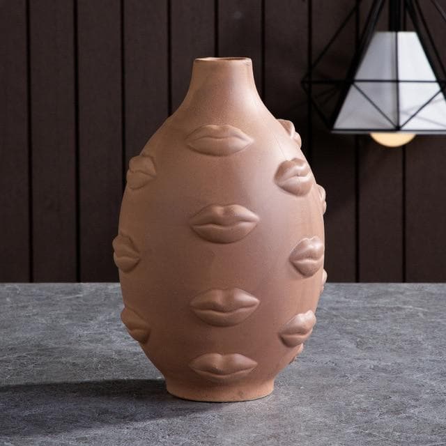 Designer Boho Ceramic Face Planters for Home Garden & Decor Dora Maar Jonathan Adler Terra cotta