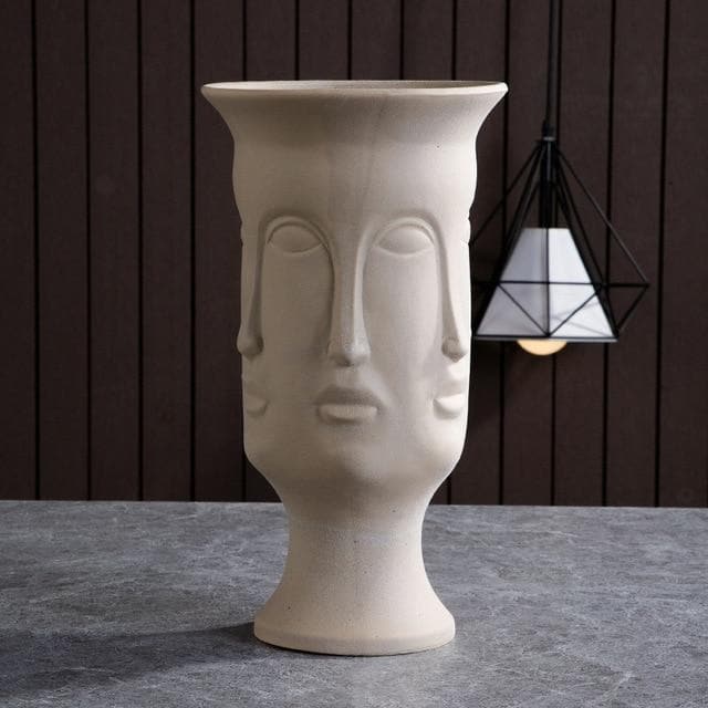 Designer Boho Ceramic Face Planters for Home Garden & Decor Dora Maar Jonathan Adler NAtural Clay