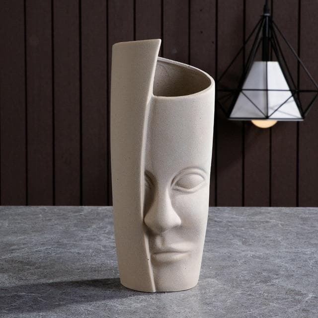 Designer Boho Ceramic Face Planters for Home Garden & Decor Dora Maar Jonathan Adler NAtural Clay