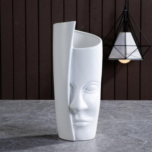 Designer Boho Ceramic Face Planters for Home Garden & Decor Dora Maar Jonathan Adler White