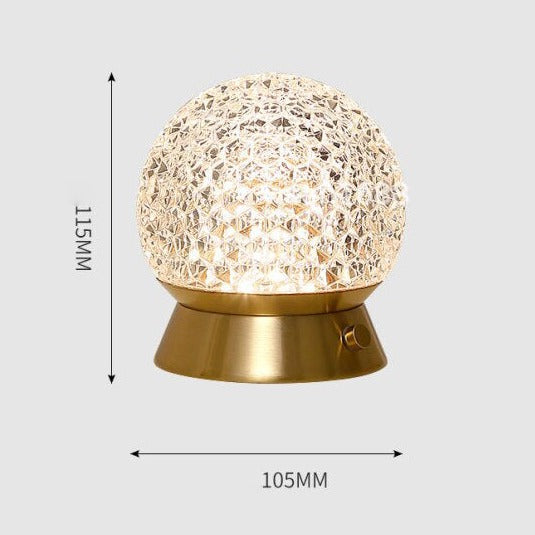 Sparkle Cordless Table Lamp Round Glitz Battery lamp