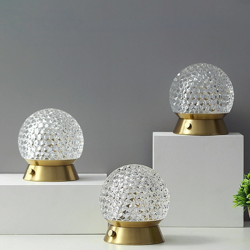 Sparkle Cordless Table Lamp Round Glitz Battery lamp