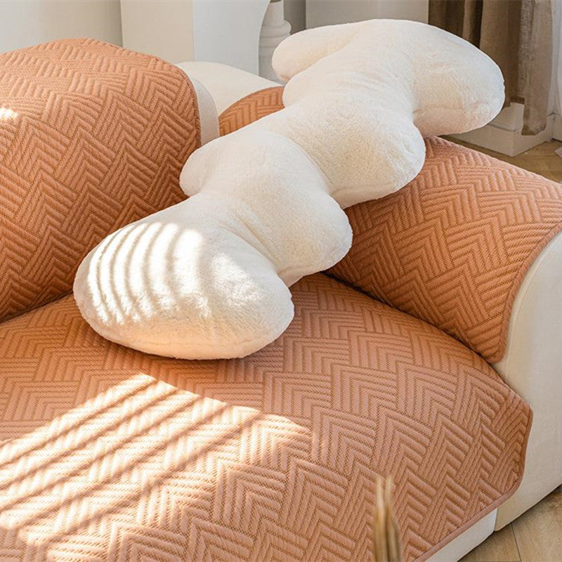 Letter Wavy Shape Plush Texture Multipurpose Pillows