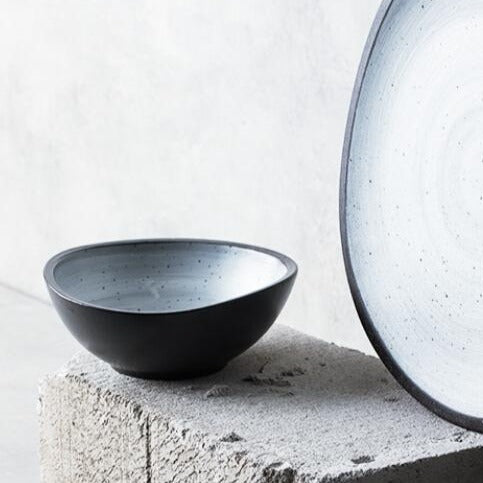 Whipped Pebble Bowl & Platter Set