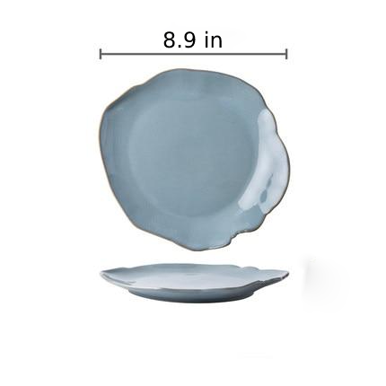 White & Blue Shell Porcelain Plates & Bowls