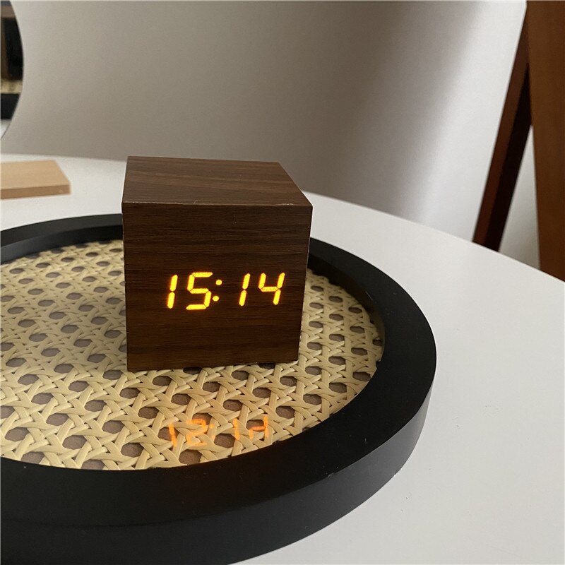 Wooden Digital Desk Alarm 