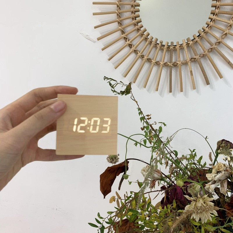 Wooden Digital Desk Alarm 