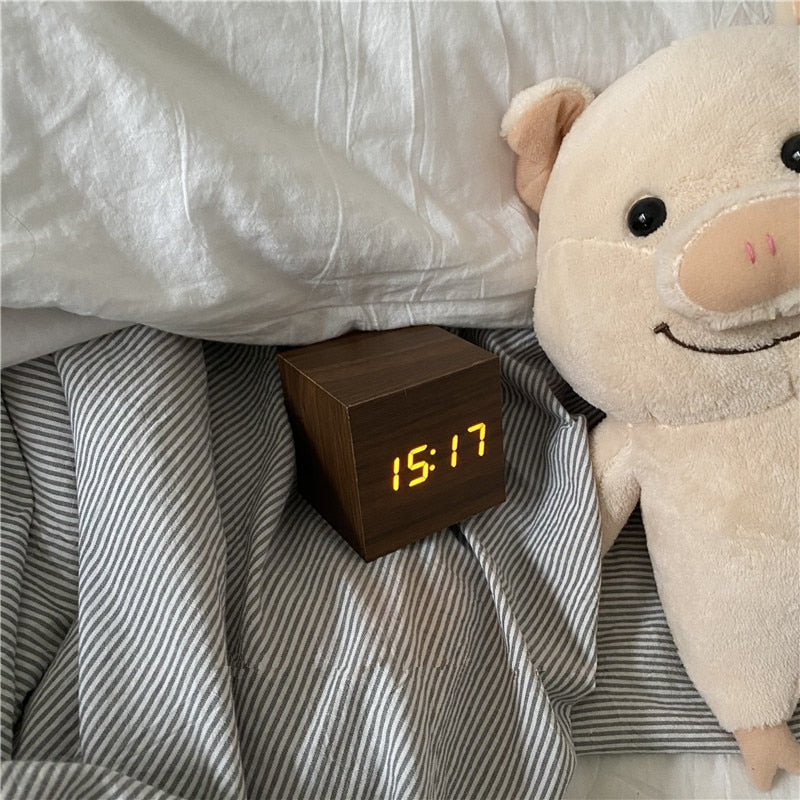 Wooden Digital Desk Alarm 