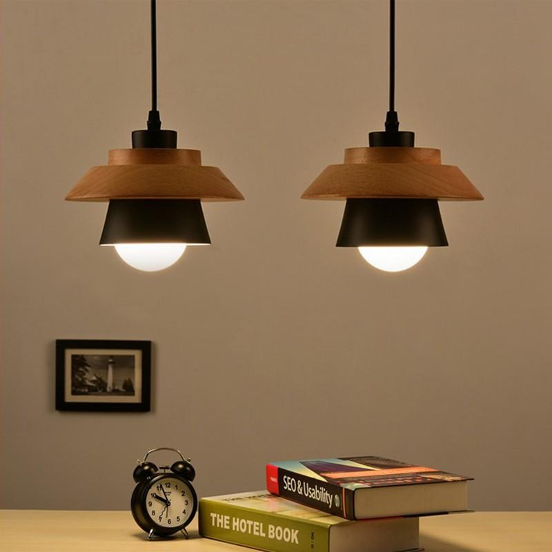 Wood and Metal Layered LED Pendant