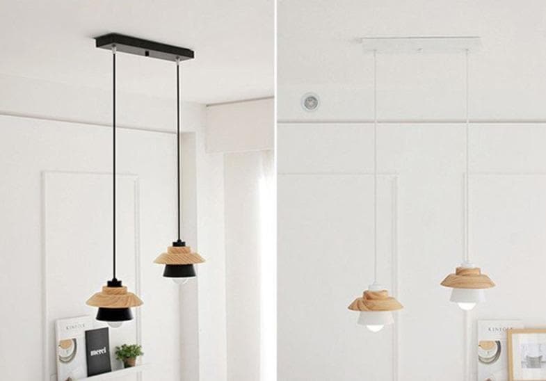 Wood and Metal Layered LED Pendant