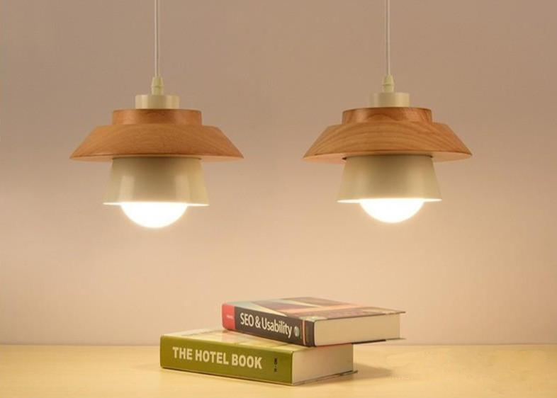 Wood and Metal Layered LED Pendant