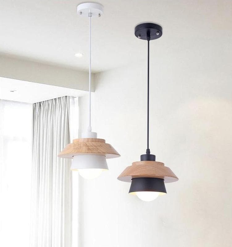 Wood and Metal Layered LED Pendant