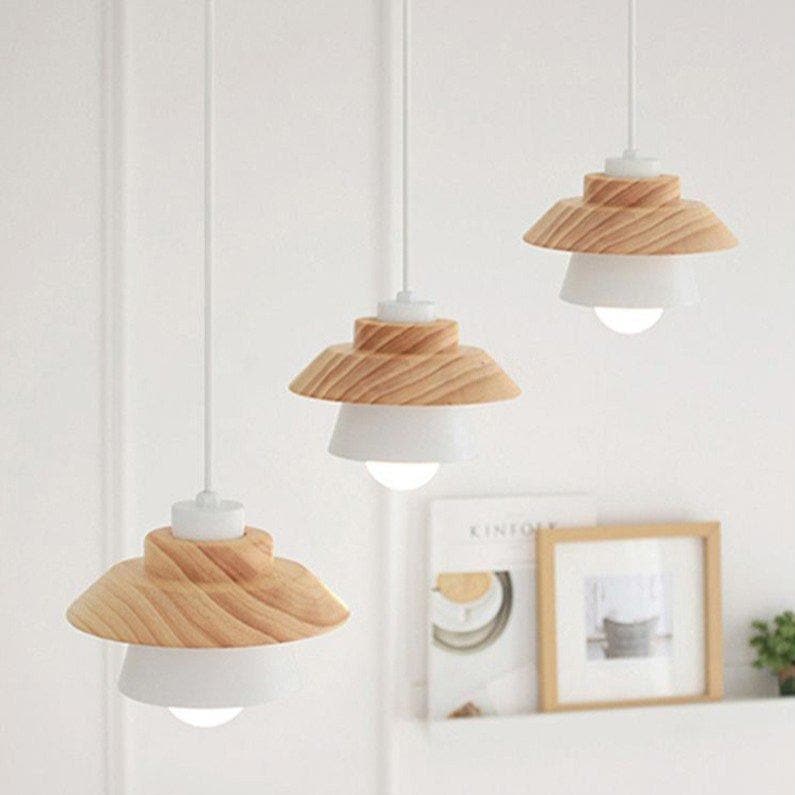 Wood and Metal Layered LED Pendant