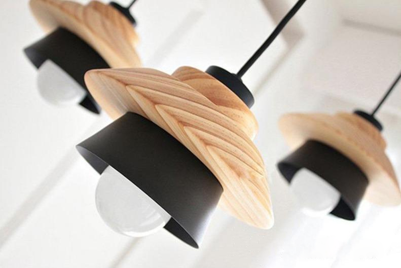 Wood and Metal Layered LED Pendant