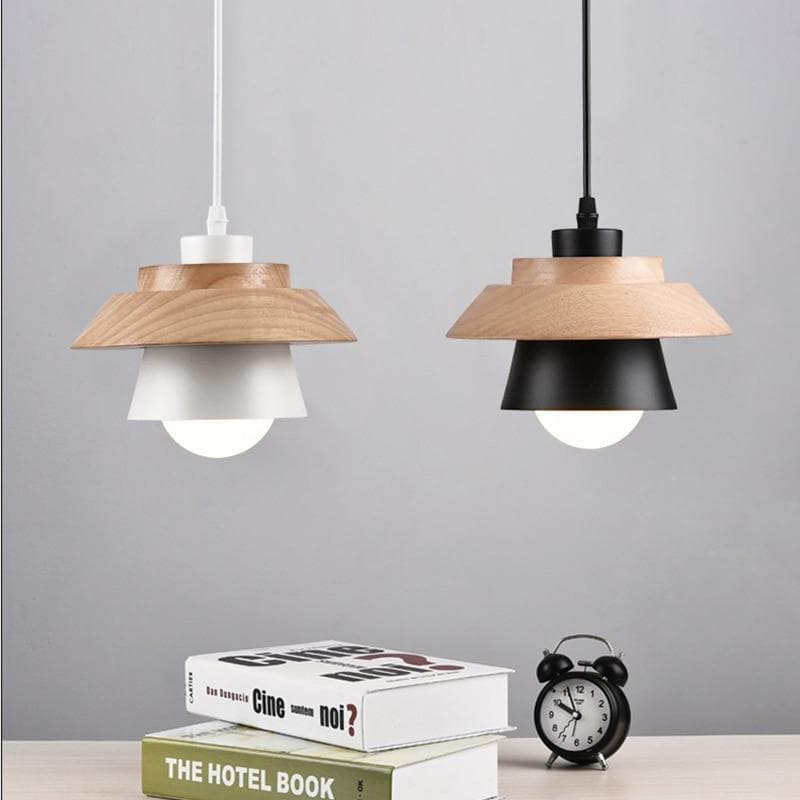 Wood and Metal Layered LED Pendant