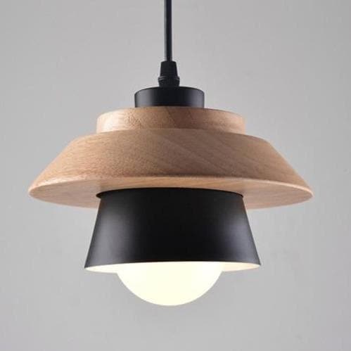 Wood and Metal Layered LED Pendant