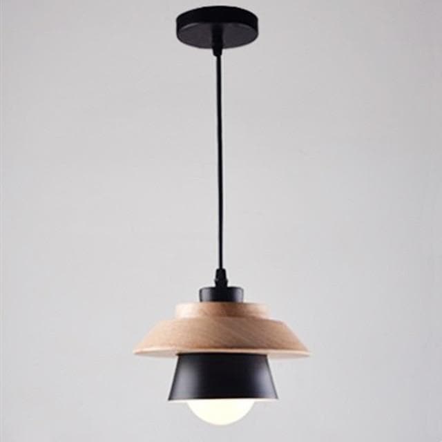 Wood and Metal Layered LED Pendant