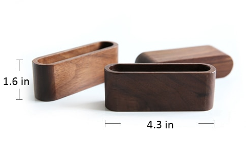 Oblique Walnut Card holder measurements