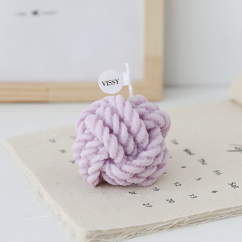 Wool Knot Textured Decorative Candle