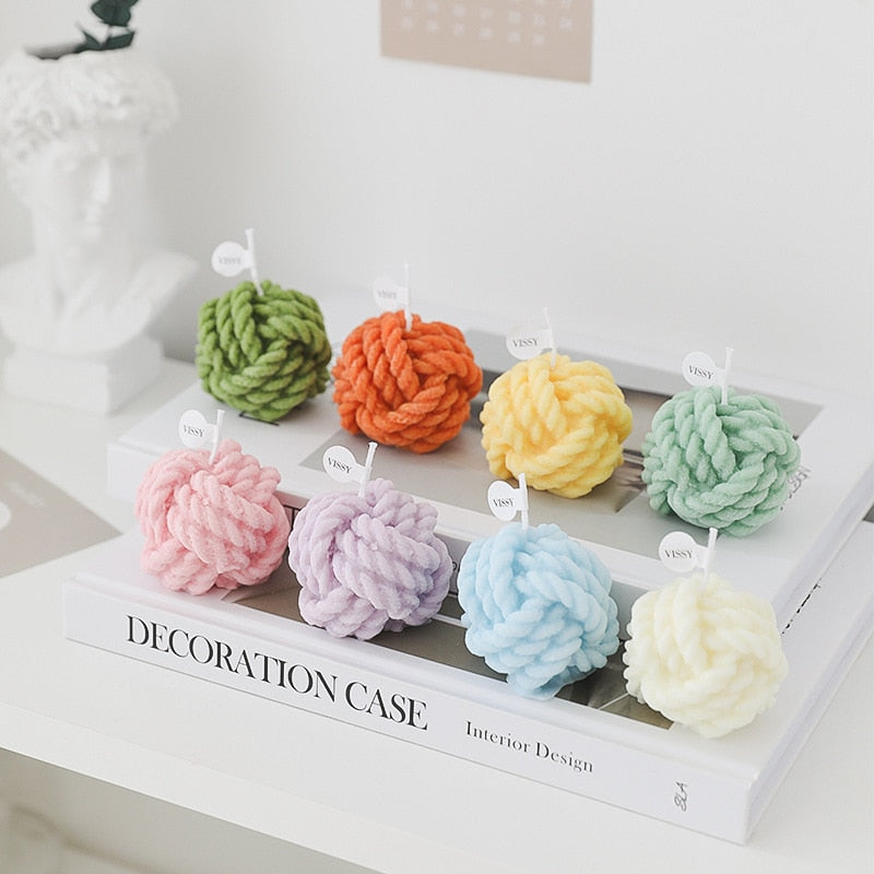 Wool Knot Textured Decorative Candle