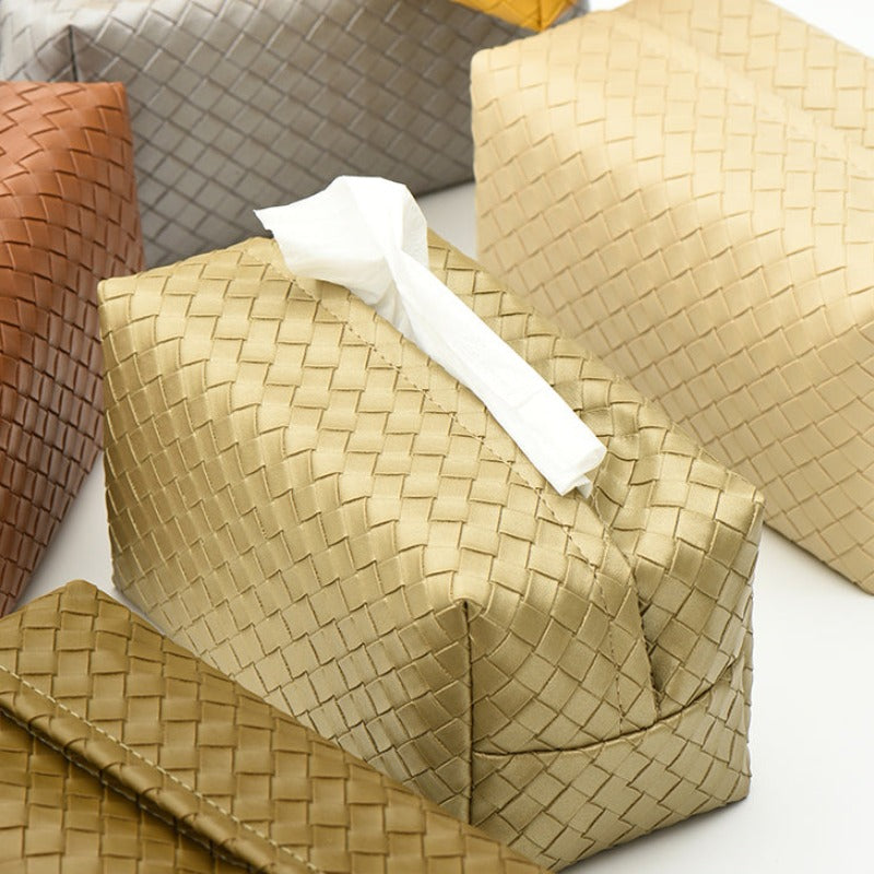 Woven Storage Box Tissue Holder Perfect for Bathroom and Kitchen Table Napkin 