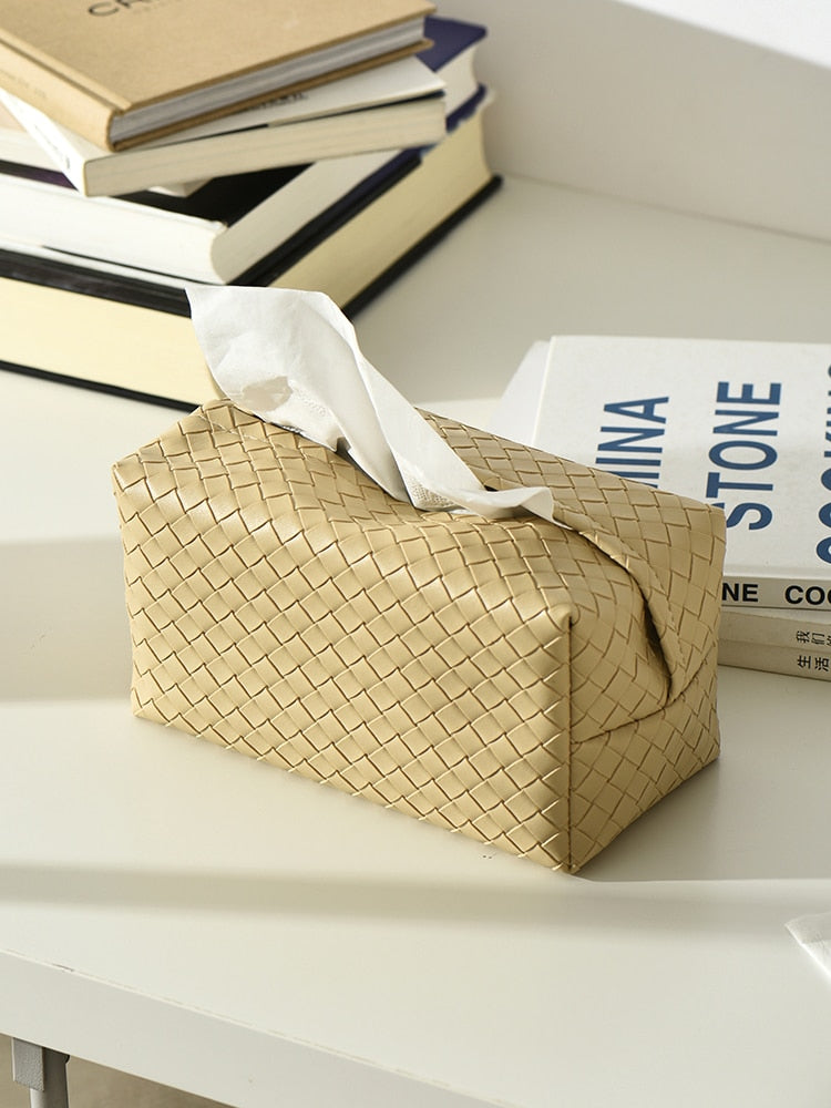 Woven Storage Box Tissue Holder Perfect for Bathroom and Kitchen Table Napkin 