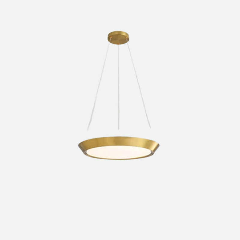 flat round gold LED hanging ceiling pendant light